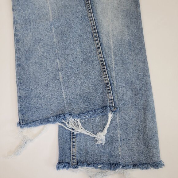 La Vie Rebecca Taylor High Rise Cropped Flare Raw Fray Hem Jean - Picture 6 of 12